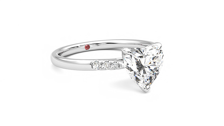Taylor & Hart Lissome Heart Engagement Ring 360 degree image 5