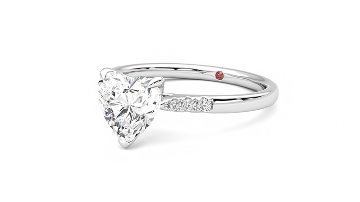 Taylor & Hart Lissome Heart Engagement Ring 360 degree image 25