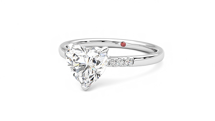 Taylor & Hart Lissome Heart Engagement Ring 360 degree image 26