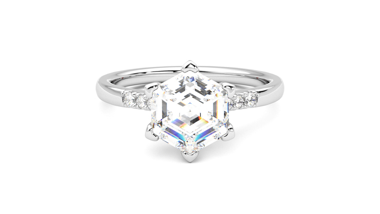 Taylor & Hart Lissome Hexagonal Engagement Ring 360 degree image 0