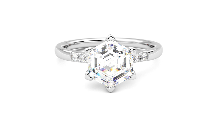 Taylor & Hart Lissome Hexagonal Engagement Ring 360 degree image 1