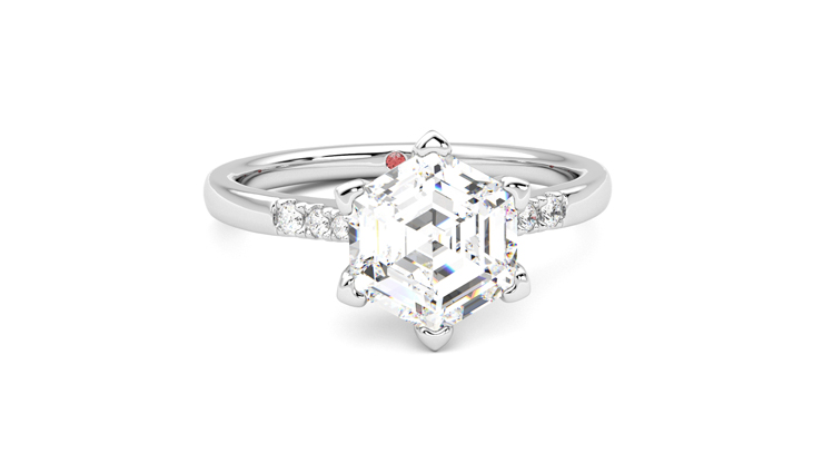 Taylor & Hart Lissome Hexagonal Engagement Ring 360 degree image 2