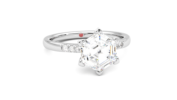 Taylor & Hart Lissome Hexagonal Engagement Ring 360 degree image 3