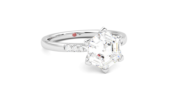 Taylor & Hart Lissome Hexagonal Engagement Ring 360 degree image 4