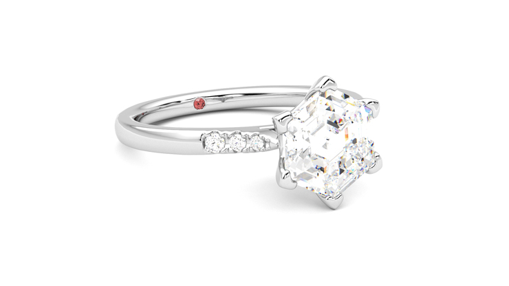 Taylor & Hart Lissome Hexagonal Engagement Ring 360 degree image 5