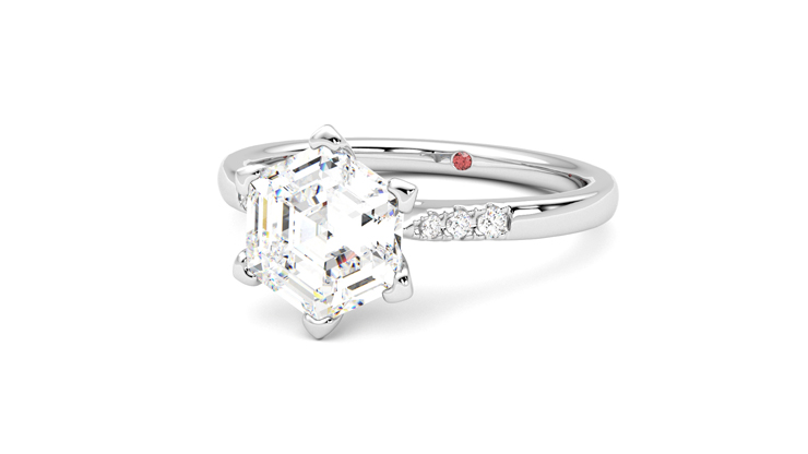 Taylor & Hart Lissome Hexagonal Engagement Ring 360 degree image 26