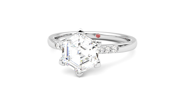 Taylor & Hart Lissome Hexagonal Engagement Ring 360 degree image 27
