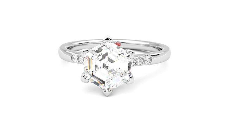 Taylor & Hart Lissome Hexagonal Engagement Ring 360 degree image 28