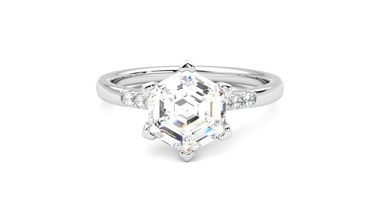 Taylor & Hart Lissome Hexagonal Engagement Ring 360 degree image 29