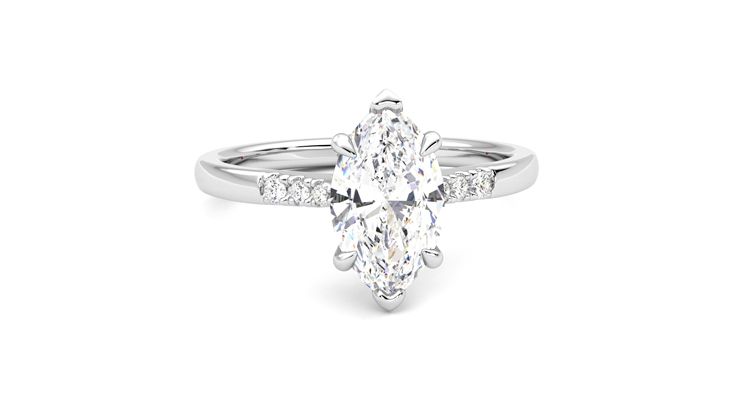 Taylor & Hart Lissome Marquise Engagement Ring 360 degree image 2