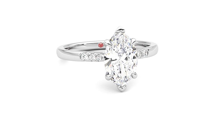 Taylor & Hart Lissome Marquise Engagement Ring 360 degree image 3
