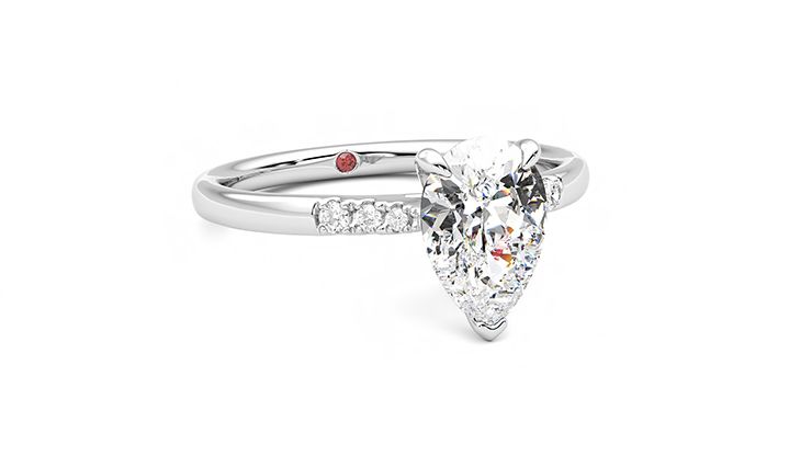 Taylor & Hart Lissome Pear Engagement Ring 360 degree image 4