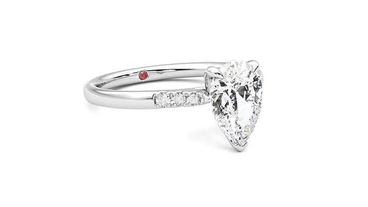 Taylor & Hart Lissome Pear Engagement Ring 360 degree image 5