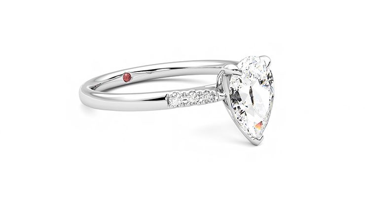 Taylor & Hart Lissome Pear Engagement Ring 360 degree image 6
