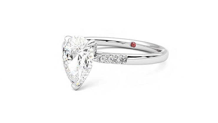 Taylor & Hart Lissome Pear Engagement Ring 360 degree image 25