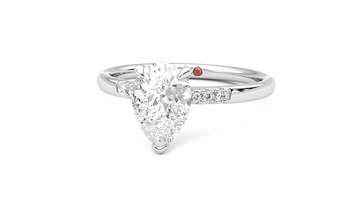 Taylor & Hart Lissome Pear Engagement Ring 360 degree image 27