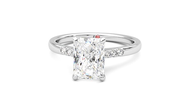 Taylor & Hart Lissome Radiant Engagement Ring 360 degree image 28