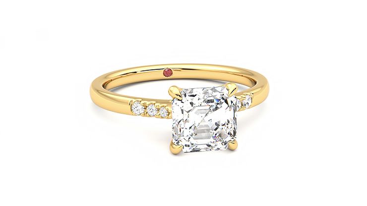 Taylor & Hart Lissome Asscher Engagement Ring 360 degree image 3