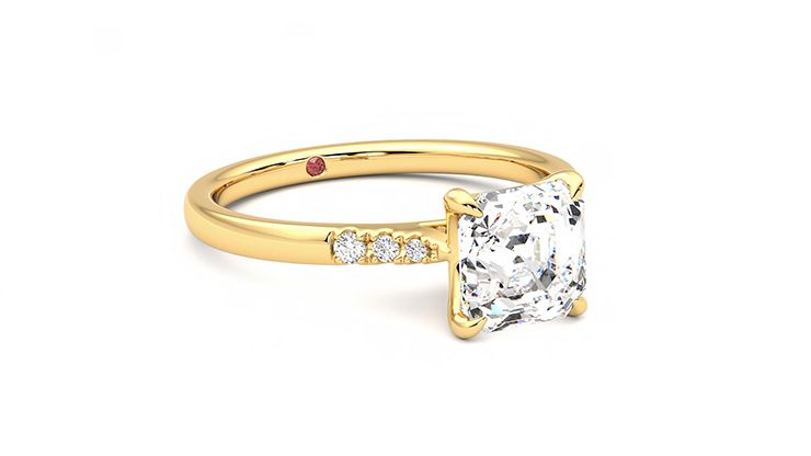 Taylor & Hart Lissome Asscher Engagement Ring 360 degree image 5