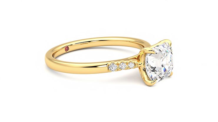 Taylor & Hart Lissome Asscher Engagement Ring 360 degree image 7