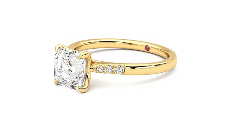 Taylor & Hart Lissome Asscher Engagement Ring 360 degree image 24