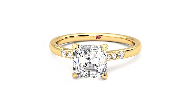Taylor & Hart Lissome Asscher Engagement Ring 360 degree image 28