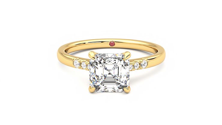 Taylor & Hart Lissome Asscher Engagement Ring 360 degree image 29