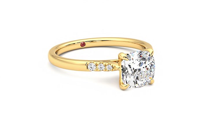 Taylor & Hart Lissome Cushion Engagement Ring 360 degree image 5