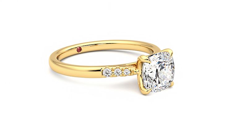 Taylor & Hart Lissome Cushion Engagement Ring 360 degree image 6