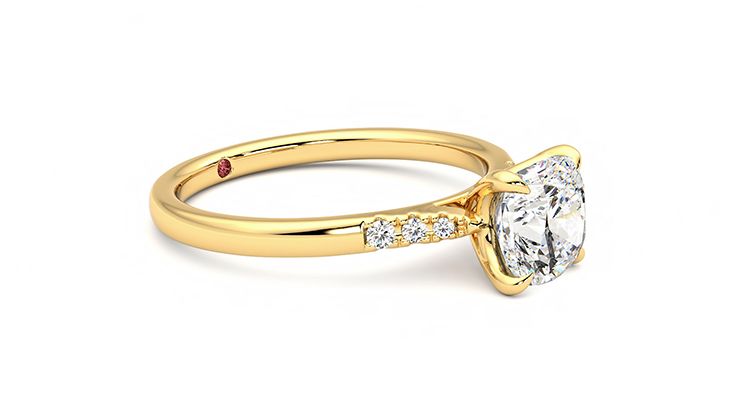 Taylor & Hart Lissome Cushion Engagement Ring 360 degree image 7