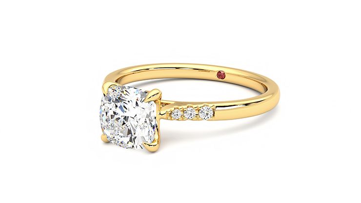 Taylor & Hart Lissome Cushion Engagement Ring 360 degree image 25