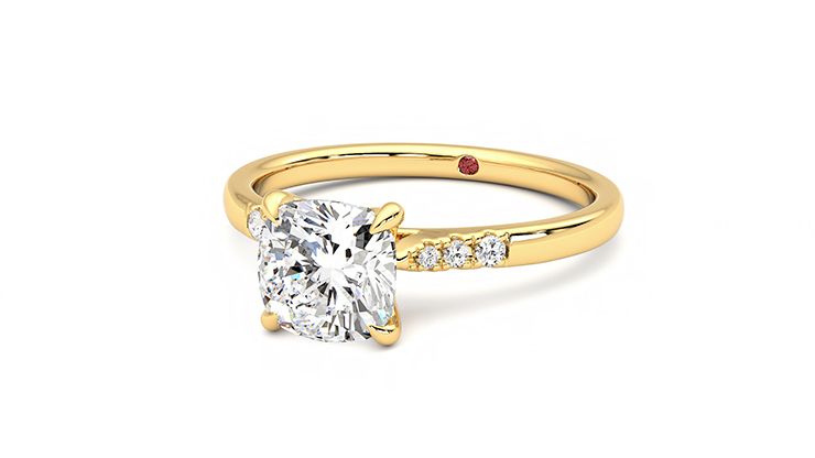 Taylor & Hart Lissome Cushion Engagement Ring 360 degree image 26