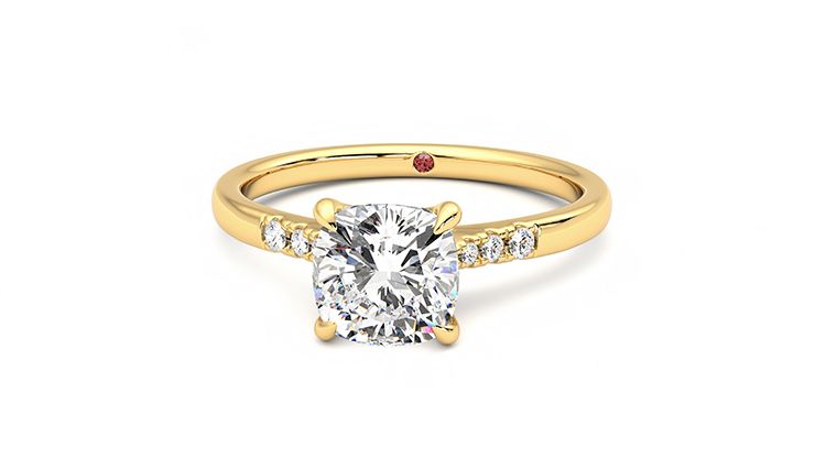 Taylor & Hart Lissome Cushion Engagement Ring 360 degree image 28
