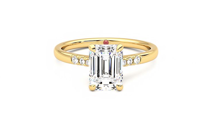 Taylor & Hart Lissome Emerald Engagement Ring 360 degree image 0