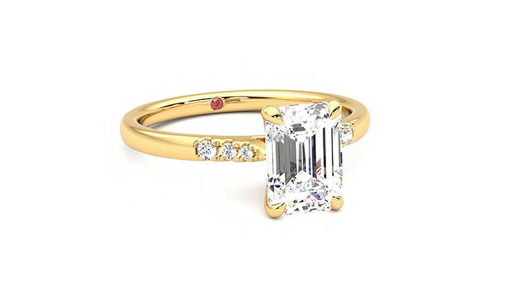 Taylor & Hart Lissome Emerald Engagement Ring 360 degree image 4
