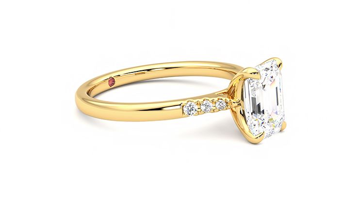 Taylor & Hart Lissome Emerald Engagement Ring 360 degree image 7