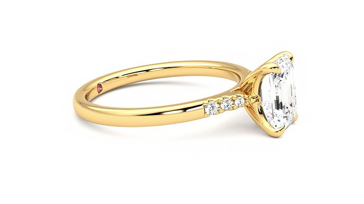 Taylor & Hart Lissome Emerald Engagement Ring 360 degree image 8