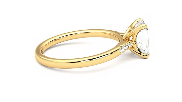 Taylor & Hart Lissome Emerald Engagement Ring 360 degree image 10