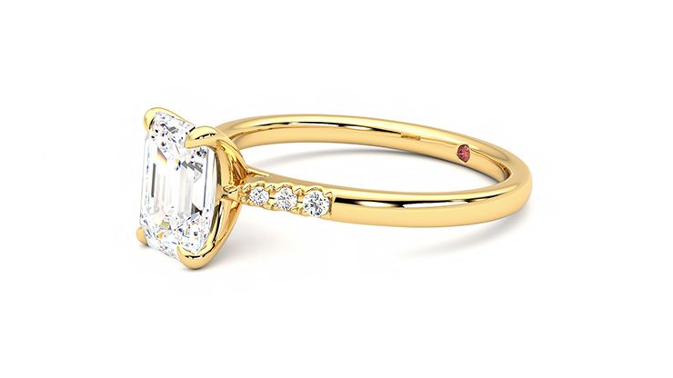 Taylor & Hart Lissome Emerald Engagement Ring 360 degree image 23