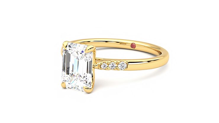 Taylor & Hart Lissome Emerald Engagement Ring 360 degree image 25