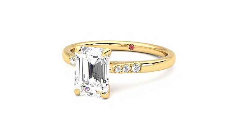 Taylor & Hart Lissome Emerald Engagement Ring 360 degree image 26