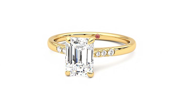 Taylor & Hart Lissome Emerald Engagement Ring 360 degree image 27