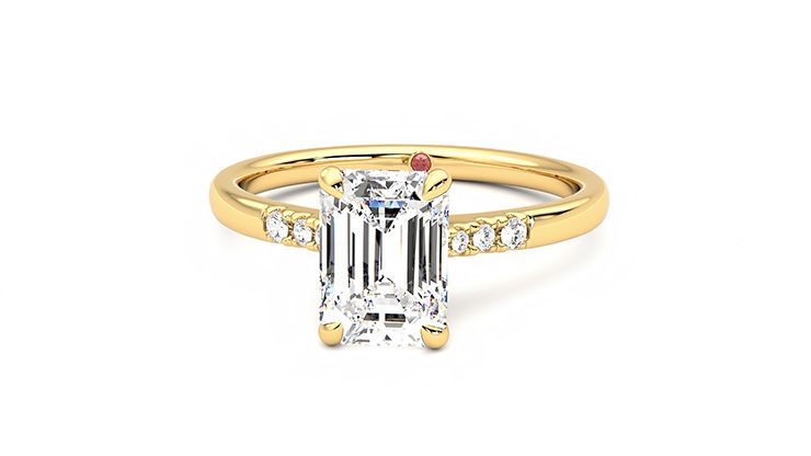 Taylor & Hart Lissome Emerald Engagement Ring 360 degree image 28