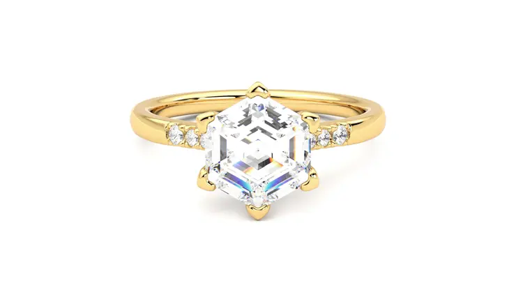 Taylor & Hart Lissome Hexagonal Engagement Ring 360 detail 01