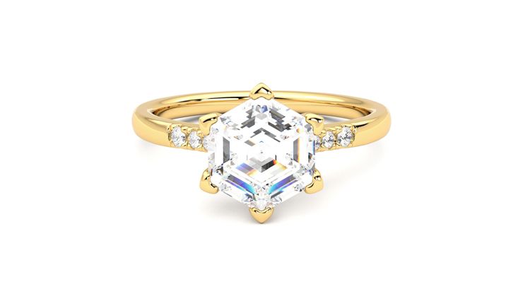 Taylor & Hart Lissome Hexagonal Engagement Ring 360 degree image 0
