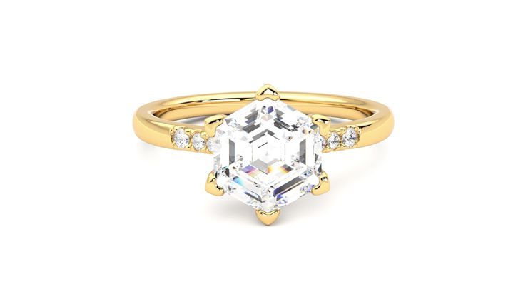 Taylor & Hart Lissome Hexagonal Engagement Ring 360 degree image 1