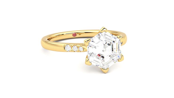 Taylor & Hart Lissome Hexagonal Engagement Ring 360 degree image 4