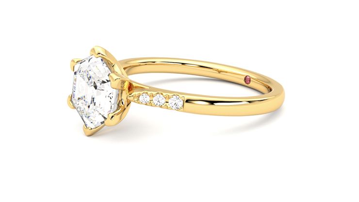 Taylor & Hart Lissome Hexagonal Engagement Ring 360 degree image 23
