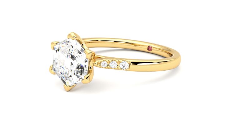 Taylor & Hart Lissome Hexagonal Engagement Ring 360 degree image 24