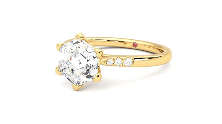 Taylor & Hart Lissome Hexagonal Engagement Ring 360 degree image 25